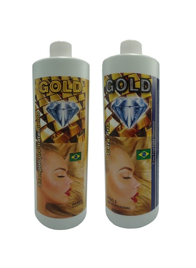 KERA FRUIT Cirugia Capilar Cera Fria Gold Diamond Azul Con Shampoo 500 Ml (Keratina Ultra Fuerte) Para Cabello Grueso - Image 2