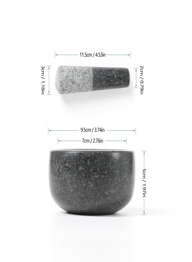 HAWOK Mini Mortar and Pestle Dia. 3.7 inch Set Black… - Image 2