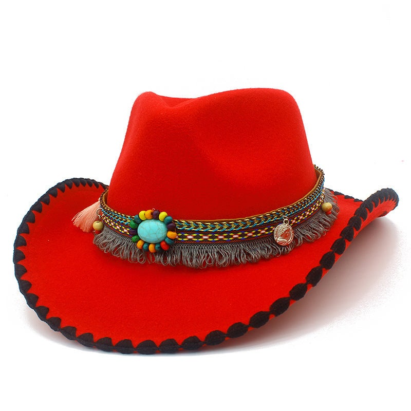 Western Straw Cowboy Hat Outdoor Casual Cap Woven Straw - Image 3