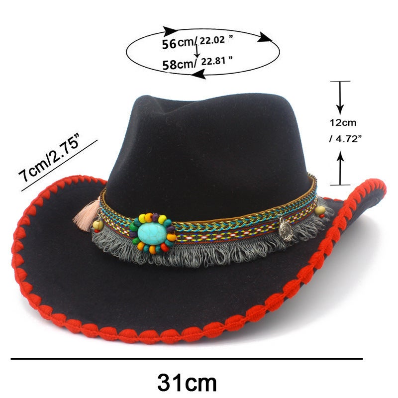 Western Straw Cowboy Hat Outdoor Casual Cap Woven Straw - Image 2