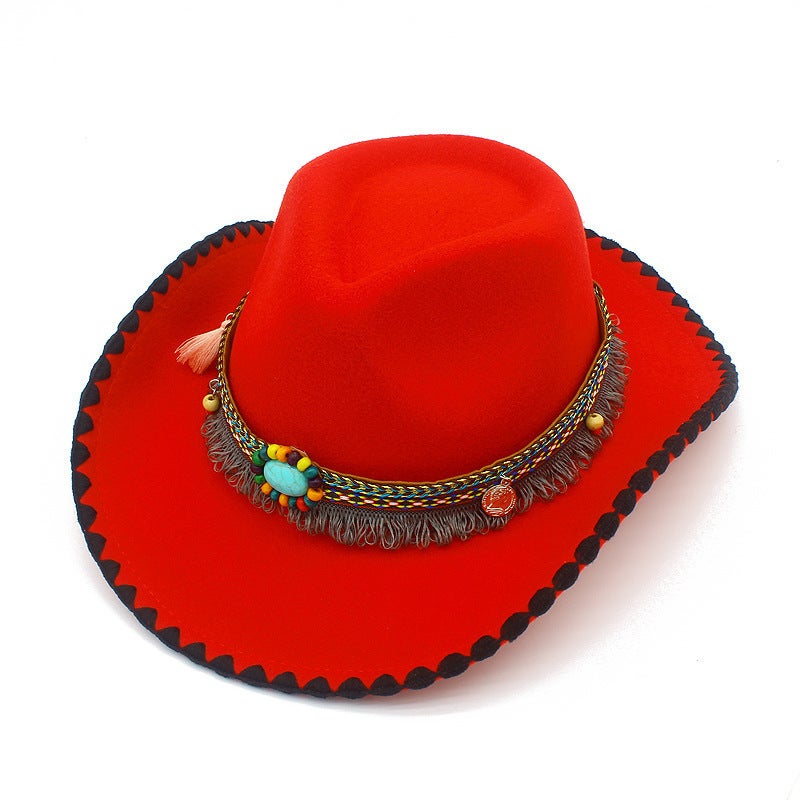 Western Straw Cowboy Hat Outdoor Casual Cap Woven Straw - Image 4