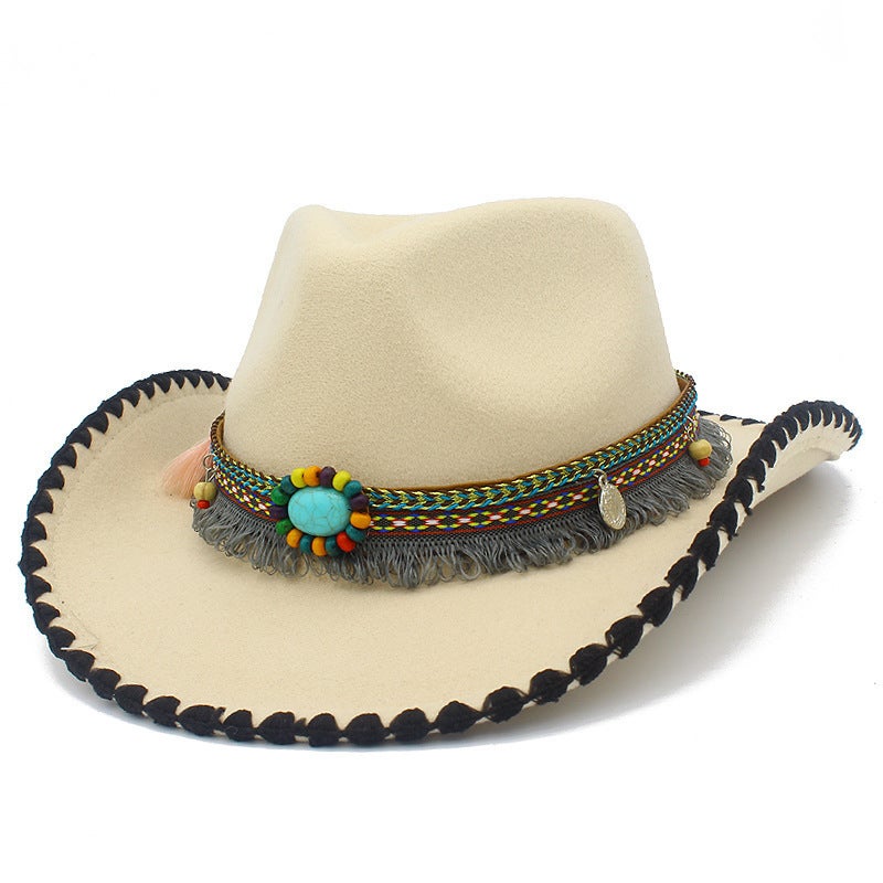 Western Straw Cowboy Hat Outdoor Casual Cap Woven Straw - Image 1