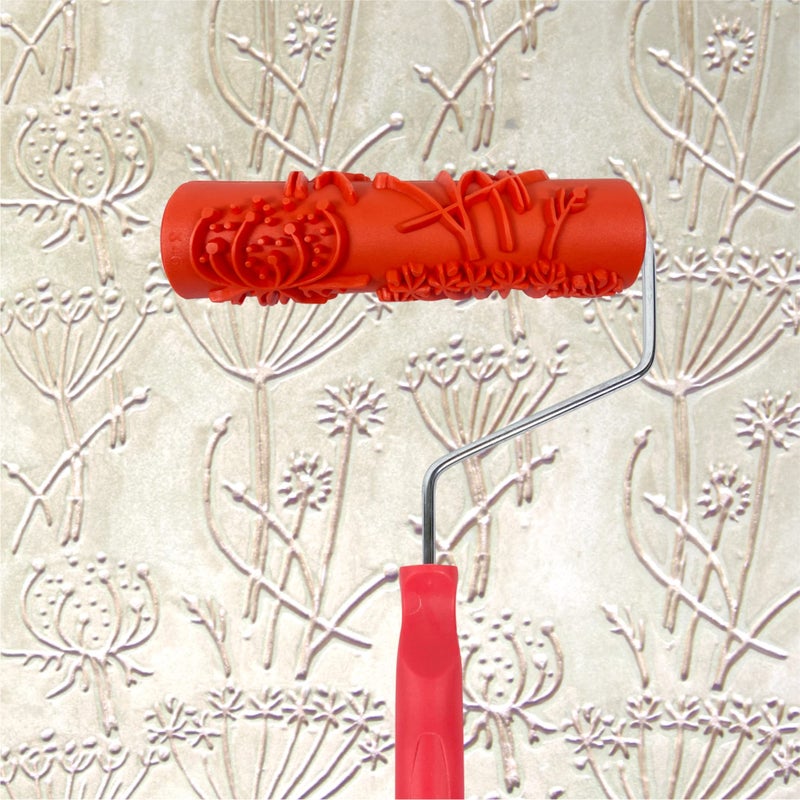 Hanroy 7'' Patterned Paint Roller for Wall Decoration Classic Brick Embossing Texture Rubber Roller Decorative Household DIY Paint Art Tool for Wall Decoration(EG346T) - Image 1
