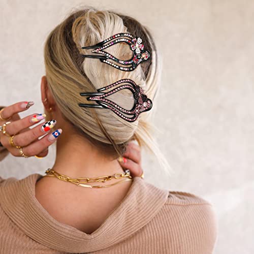AWAYTR French Concord Flat Hair Clips 6PCS Curved Hair Claw No Slip Hair Clips Volume Strong Hold Clip Hair Claw for Women Girls 5PCS Spark CurvedMedium4 - Image 3