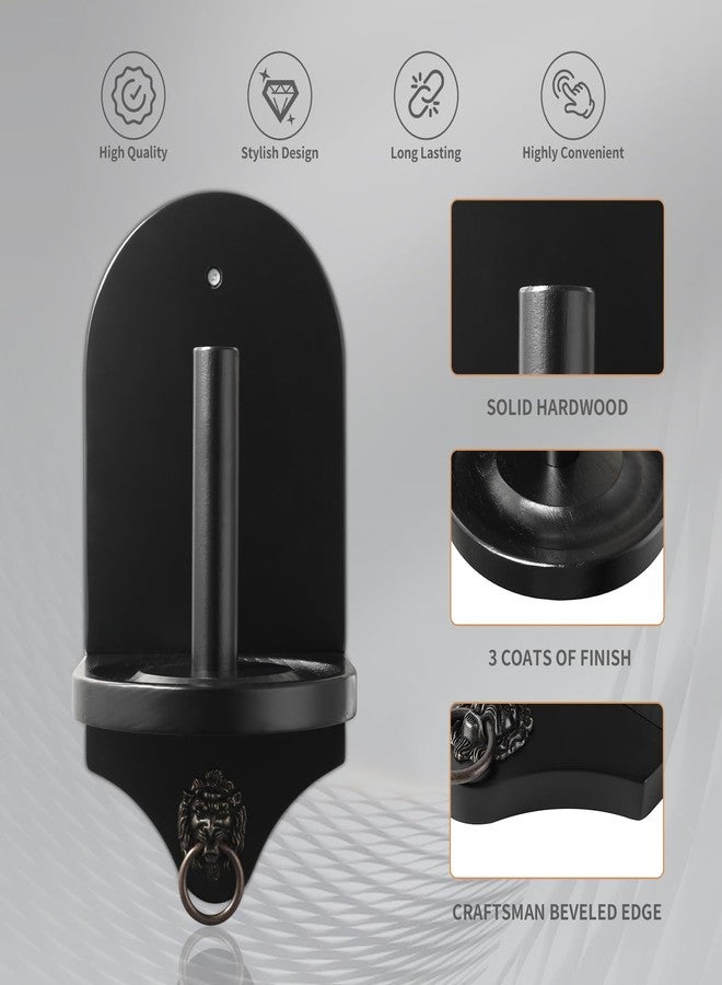 HMQQ Billiards Accessories: Wall Mounted Pool Chalk Holder, with a Natural Wood, Black Finish - Image 4