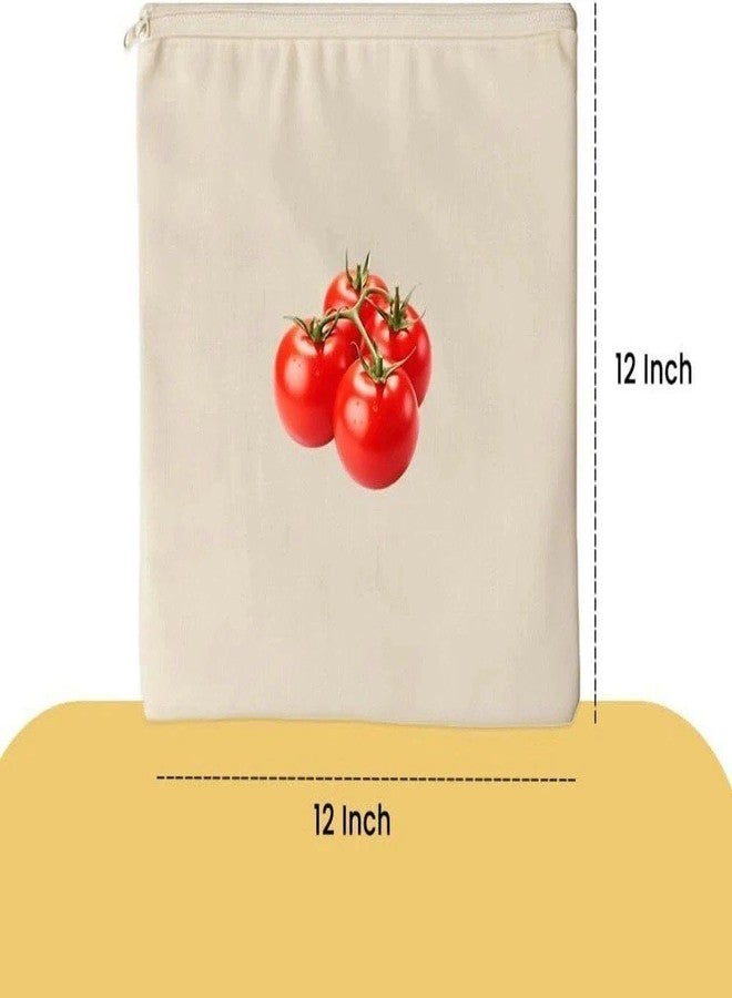 HOMENITY 100% Cotton Reusable Vegetable Storage Bags for Fridge – Set of 10 Large Eco-Friendly Produce Bags | Washable Breathable Cloth Bags for Fruits & Vegetables - Image 2