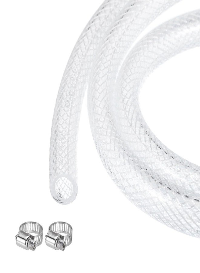 ميكسينيتي أنبوب فينيل PVC شفاف مضفر من MECCANIXITY، قطر داخلي 3/8 بوصة وقطر خارجي 1/2 بوصة، خرطوم مياه عالي الضغط بطول 10 أقدام للأنابيب الصناعية والمضخات، 9.5 مم × 12.7 مم، مع مشابك - Image 1