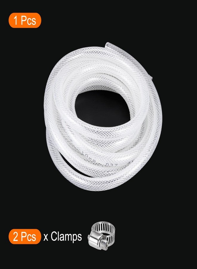 ميكسينيتي أنبوب فينيل PVC شفاف مضفر من MECCANIXITY، قطر داخلي 3/8 بوصة وقطر خارجي 1/2 بوصة، خرطوم مياه عالي الضغط بطول 10 أقدام للأنابيب الصناعية والمضخات، 9.5 مم × 12.7 مم، مع مشابك - Image 3