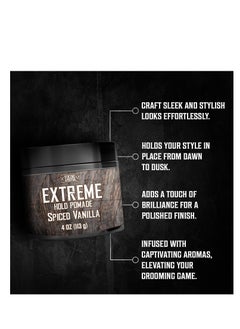 Viking Revolution Viking Revolution Spiced Vanilla Hair Pomade for Men - Extreme Hold Hair Gel for Men Water Based - Mens Pomade Extra Firm Mens Hair Pomade Strong Hold - High Shine Mens Hair Cream (4oz)  - Image 2