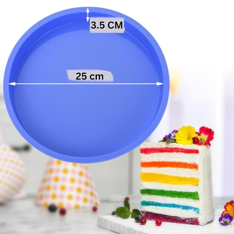 MoldBerry 10 Inch Round Cake Pan with SpatulaFree Silicone Cake Pan NonStick Cheesecake Mould Pans Baking Pans Layer Cake Pans Set Fit Oven Freezer Microwave Oven Dishwasher Safe - Image 2