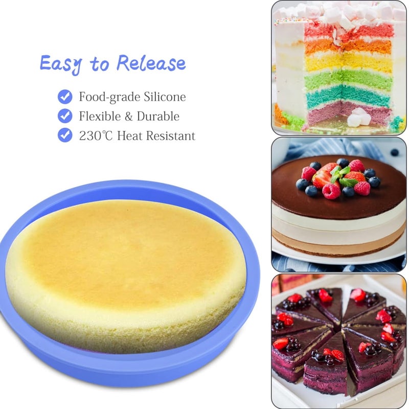 MoldBerry 10 Inch Round Cake Pan with SpatulaFree Silicone Cake Pan NonStick Cheesecake Mould Pans Baking Pans Layer Cake Pans Set Fit Oven Freezer Microwave Oven Dishwasher Safe - Image 4