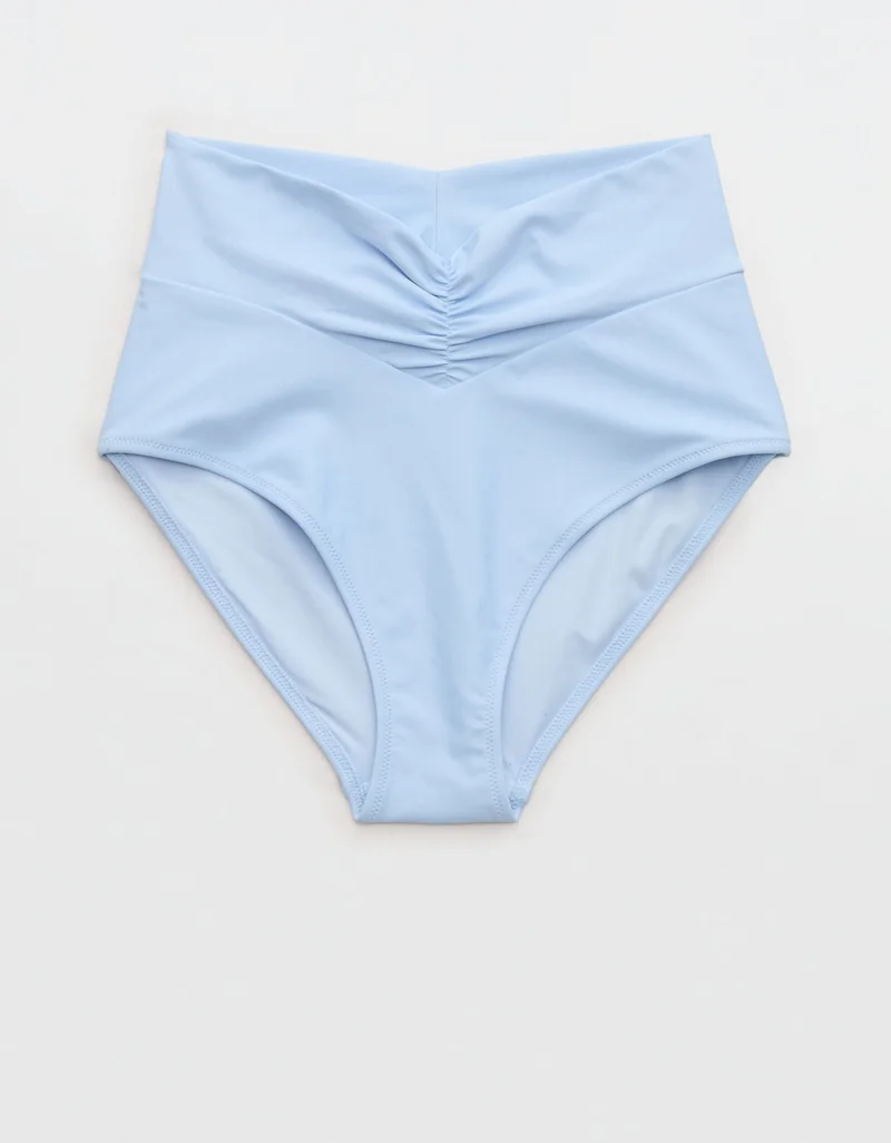 Aerie  Aerie Ruched High Waisted Full Coverage Bikini Bottom for Women | Best Price UAE