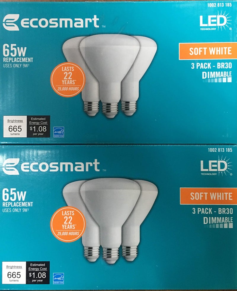 EcoSmart 65W Equivalent Soft White BR30 Dimmable LED Light Bulb (6-Pack) - Image 5