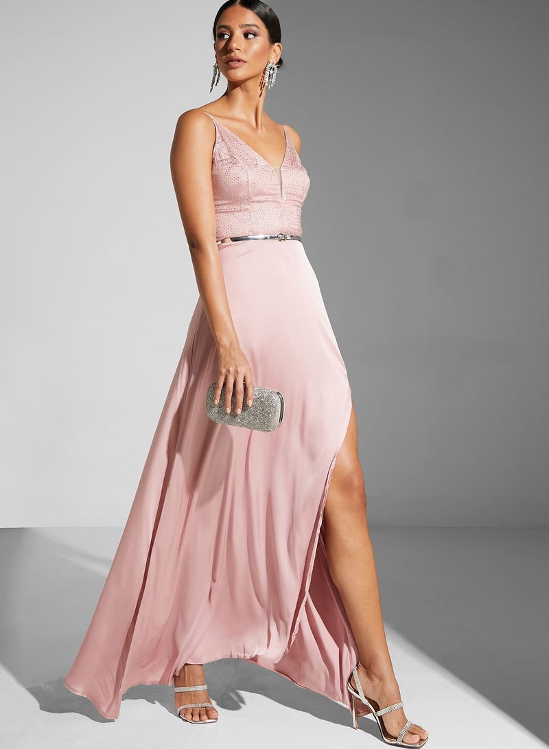 Ella Limited Edition Satin Slit Dress  - Image 5