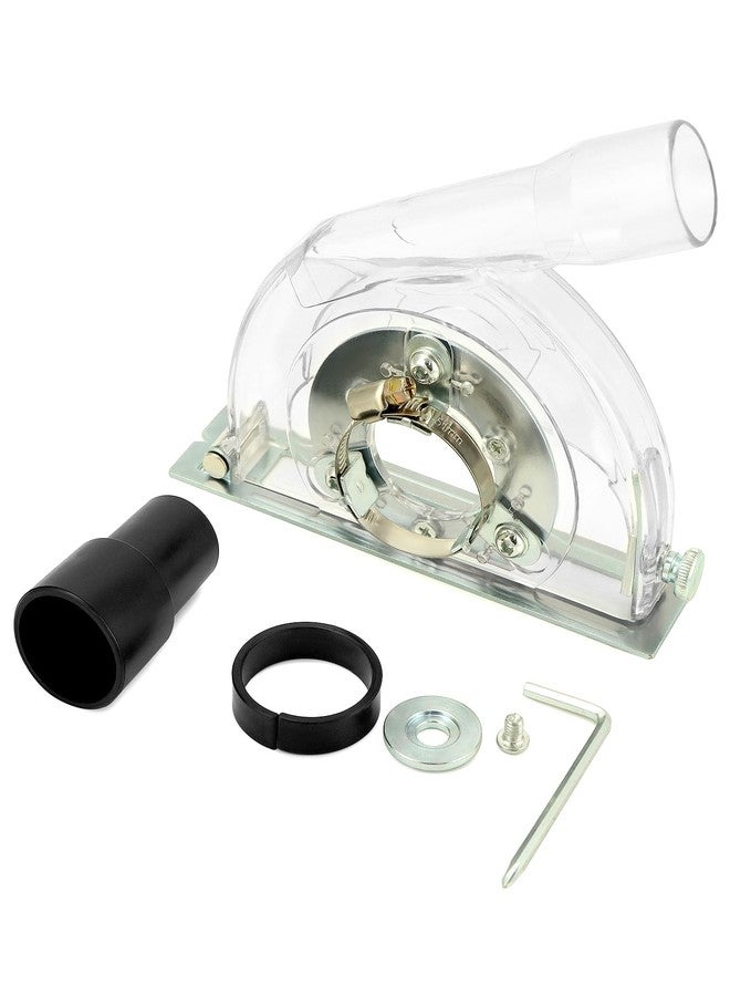 QWORK Cutting Dust Shroud for Angle Grinder 4-1/2" to 5", Transparent Cutting Dust Shroud Grinding Cover, Angle Grinder Dust Collection Attachment - Image 1