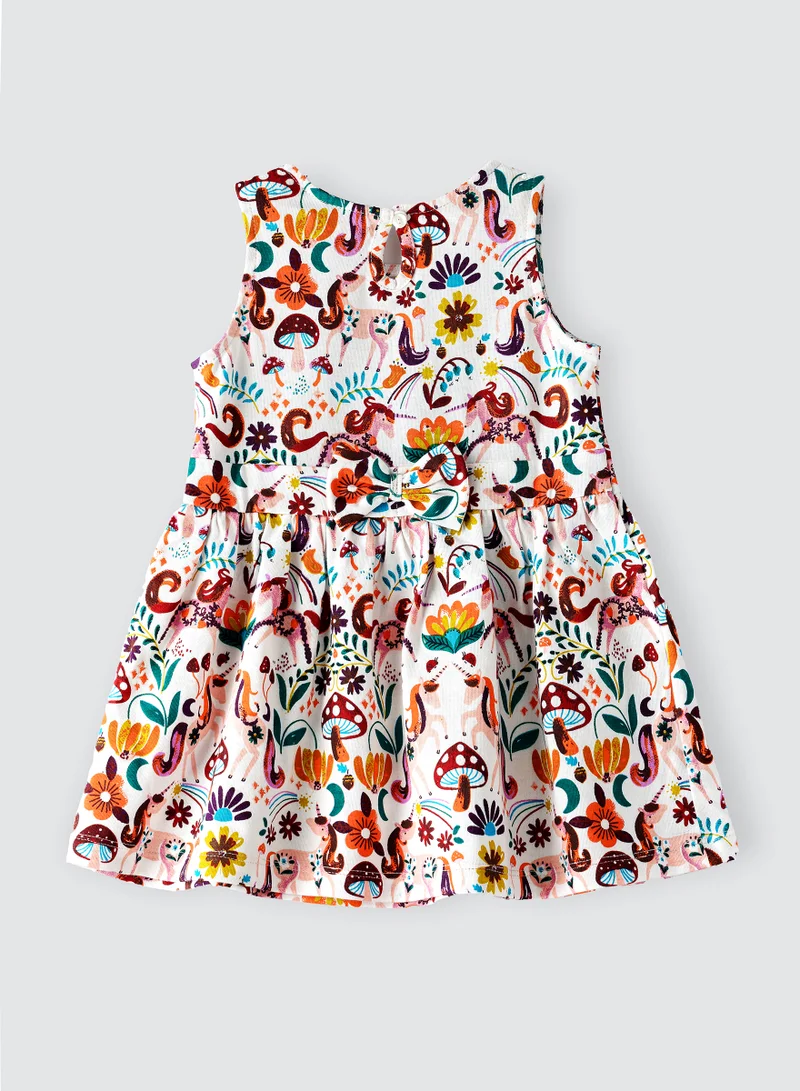 Jelliene Girls All Over Print Knit Dress, Soft and Comfortable Dress for Girls