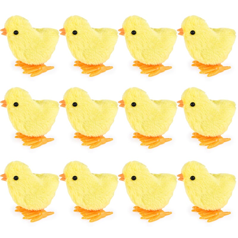 3 otters 12PCS Wind Up Toys for Easter Chicken Party Favors WindUp Jumping Cute Chicken Plush Chicks Toy for Kids Goodie Bags Treasure Chest Easter Egg Fillers Birthday Party Favors Gifts - Image 3