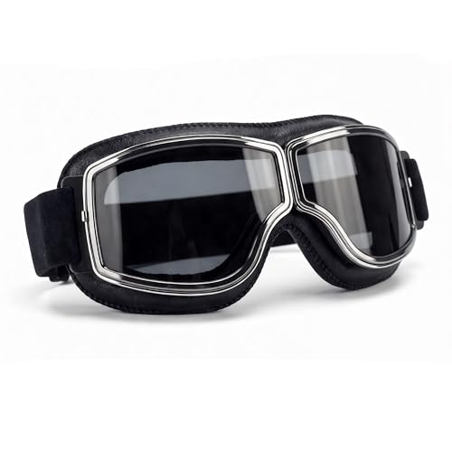 SARTE Motorcycle Riding Goggles Goggles Anti-Scratch Eyewear Bike Goggles Retro Motorcross Helmet Goggle for Men (Pack of 1) (Black) - Image 1