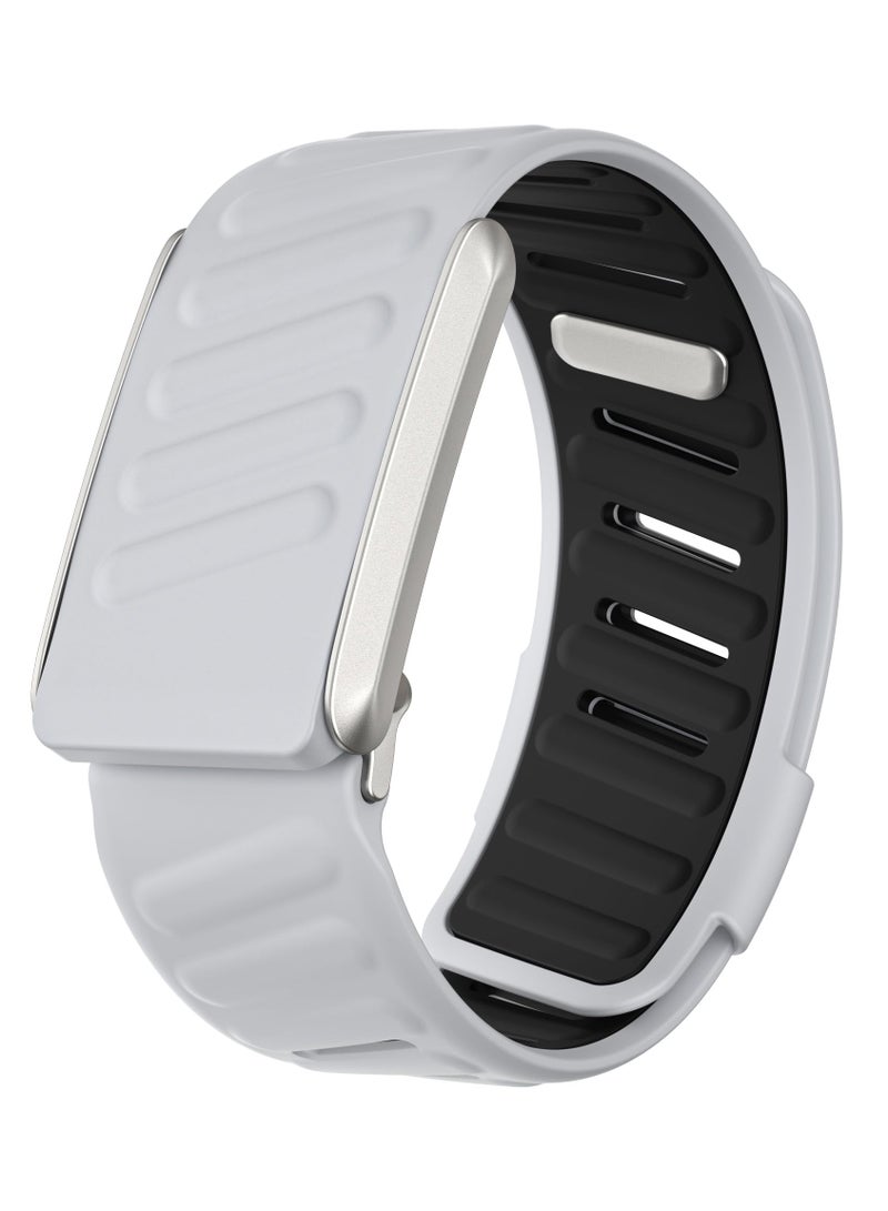 Sport Comfort Durable Silicone Wristband for WHOOP 4.0 Smart Watches Band Soft Silicone Sports Loop Strap Compatible with Men & Women with U Shapped Connector (Light Grey) - Image 1