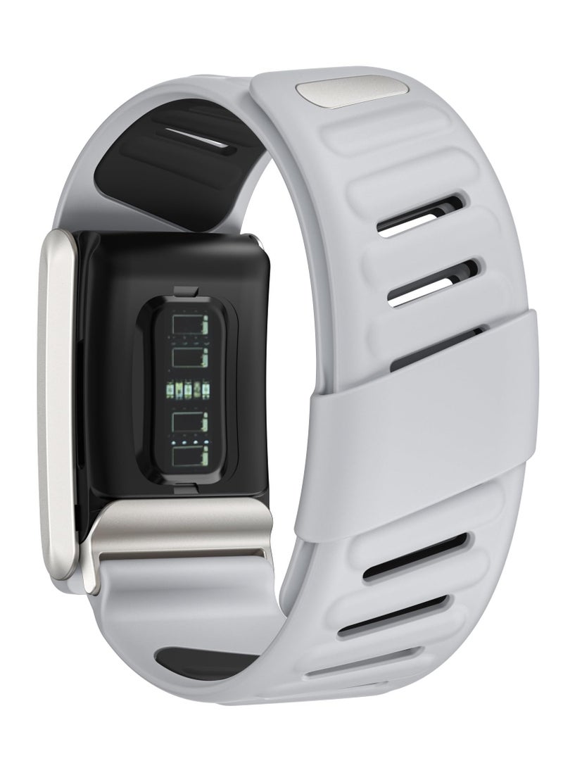 Sport Comfort Durable Silicone Wristband for WHOOP 4.0 Smart Watches Band Soft Silicone Sports Loop Strap Compatible with Men & Women with U Shapped Connector (Light Grey) - Image 2