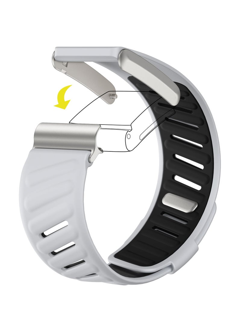 Sport Comfort Durable Silicone Wristband for WHOOP 4.0 Smart Watches Band Soft Silicone Sports Loop Strap Compatible with Men & Women with U Shapped Connector (Light Grey) - Image 3