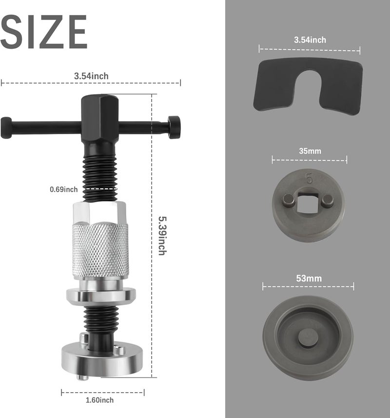 Stacool 5PCS Brake Caliper Compression Tool Set - Chrome-Plated Steel for Brake Pad Replacement - Image 2