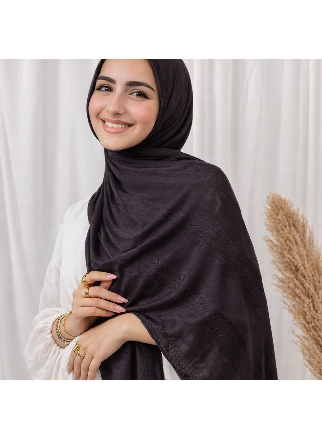 Zigzag Kuwaiti Scarf Black