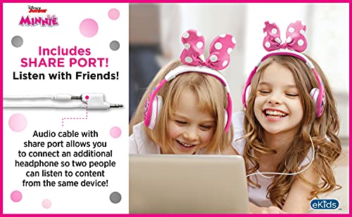 eKids Minnie Mouse Headphones for Kids, Wired Headphones for School, Home or Travel - Image 5