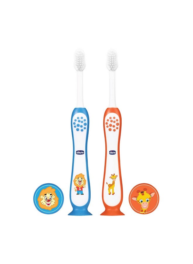 Kid Manual Toothbrush Set Blue + Orange 3Y-8Y, Pack Of 1