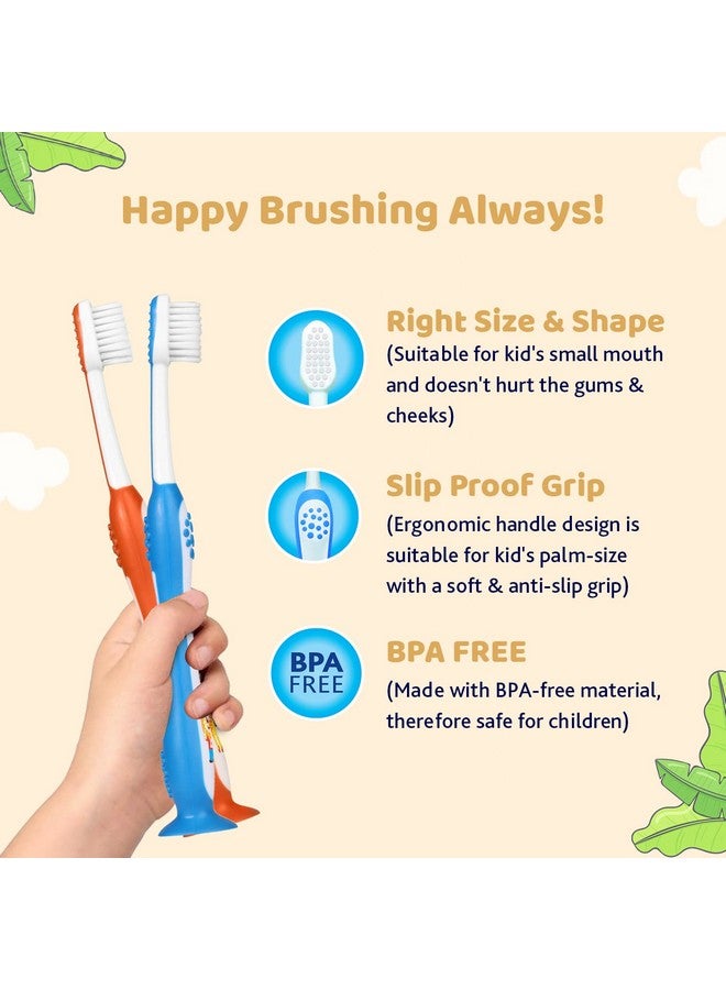 Kid Manual Toothbrush Set Blue + Orange 3Y-8Y, Pack Of 1