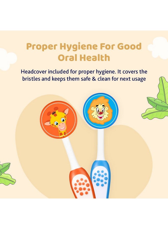 Kid Manual Toothbrush Set Blue + Orange 3Y-8Y, Pack Of 1