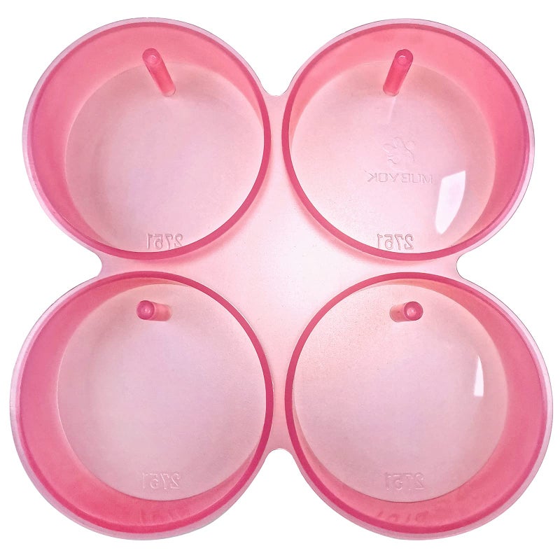 300 Design Optional MUBYOK M02 4inch Circles with Holes 4 Cavity Silicone Freshie Mold for Baking Aroma Beads Car Freshie Supplies