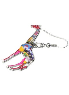 Newei Cute Enamel Giraffe Earrings Dangle Fashion Animal Earrings Jewelry For Women Charms Giraffe Gifts (Red)  - Image 4