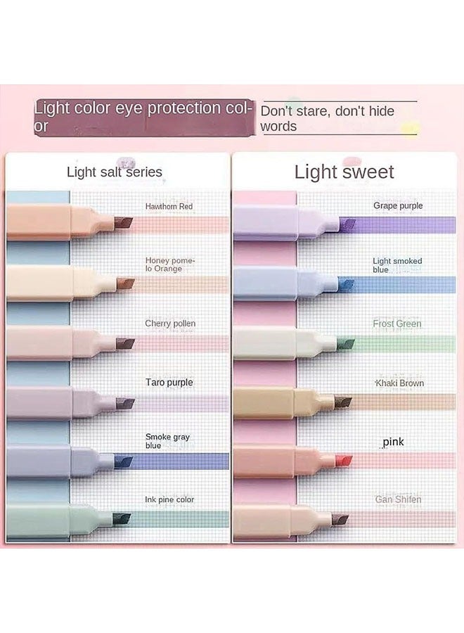 Generic Highlighters Pen 12pcs Cute Pastel Highlighters Aesthetic Highlighter Marker Set Marker Penr, Dry Fast Easy to Hold for Journal Planner Book Marker Office Supplies  - Image 3