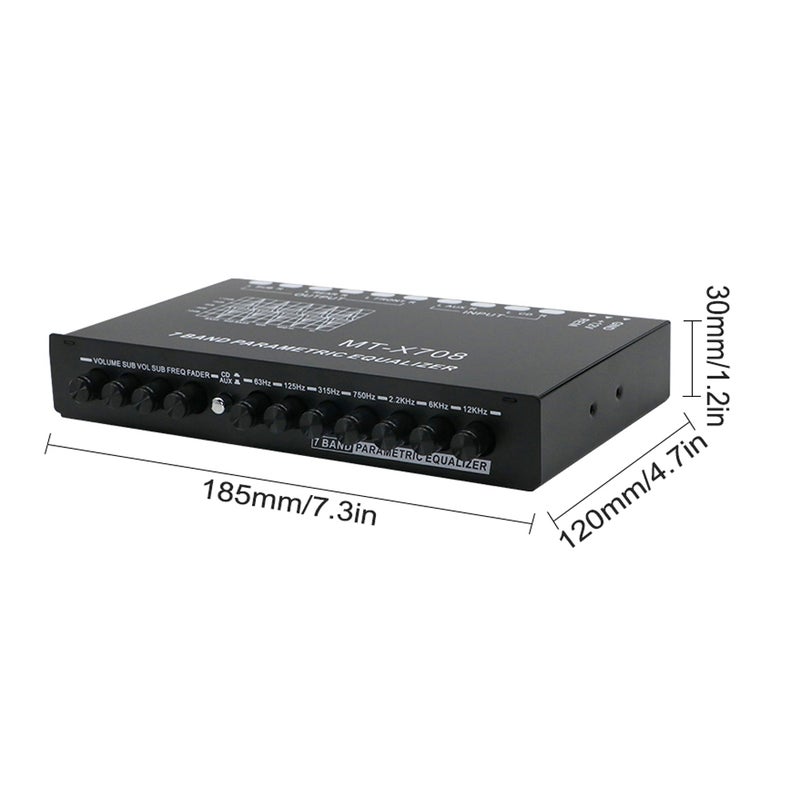 Professional 7 Band Car Equalizer Multifunctional Car Audio EQ Tuning Crossover Amplifier Parametric Equalizer Car Audio Equalizer - Image 5