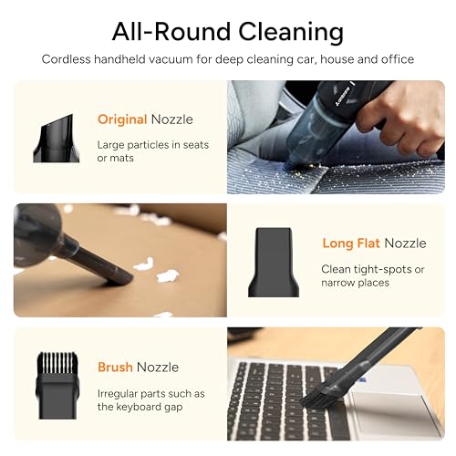 Ambrane 12kPA Powerful Suction 80W Wireless Hand Vacuum & 95000 RPM Air Blower 2in1 Wireless Vacuum Cleaner, BLDC Motor HEPA Filter,Compact & Lightweight for Car, Home use & Pet Hair, MiniVac02,Orange - Image 2