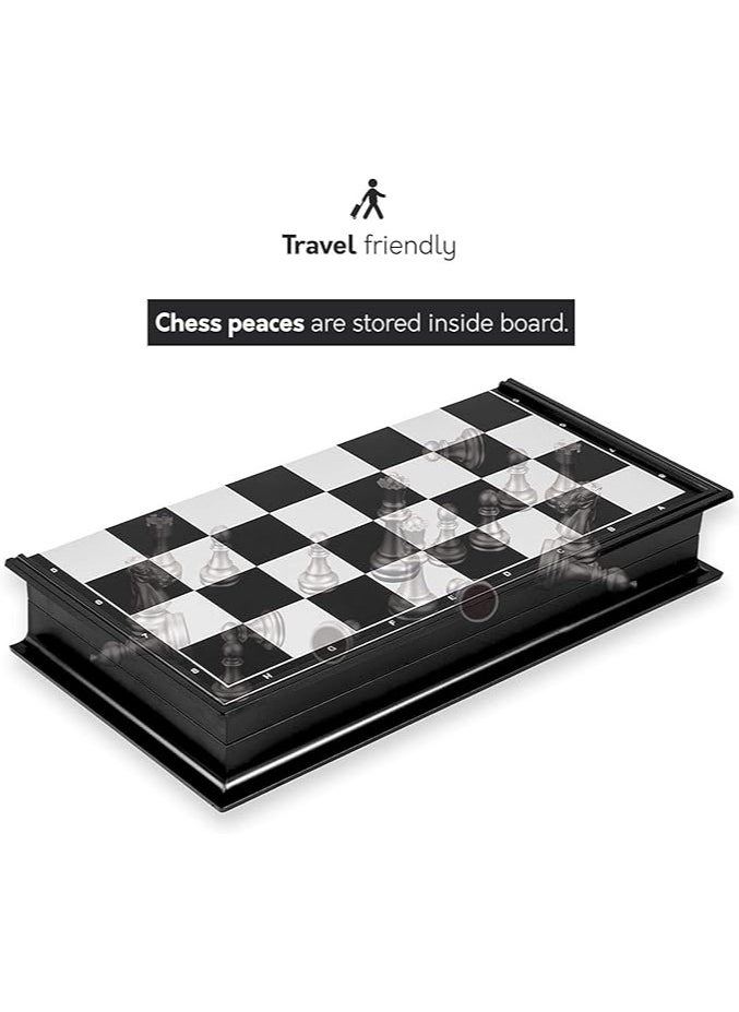 UKR - UKR Magnetic Chess Board – 14-Inch Classic Game Set with Golden & Silver Pieces | Portable Folding Chessboard for Kids & Adults | High-Quality Strategy Game for Beginners & Experts - Image 1