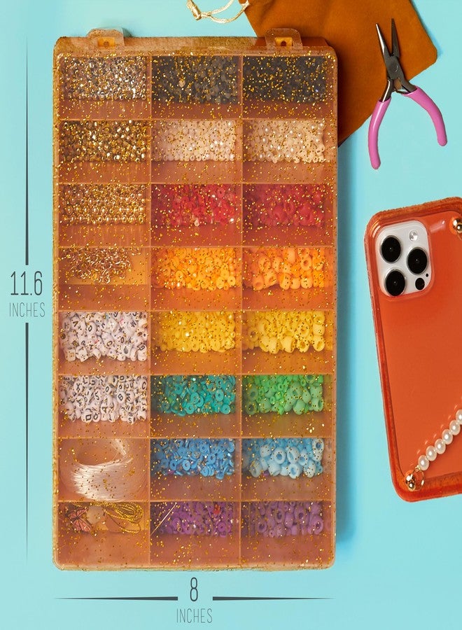 STMT D.I.Y. Rainbow Bead Case, Includes Over 500 Jewelry Making Supplies, Including Cute Beads for Jewelry Making, Bracelet Charms, Storage Case, Friendship Bracelet Kit, Teen Girl Gifts - Image 4
