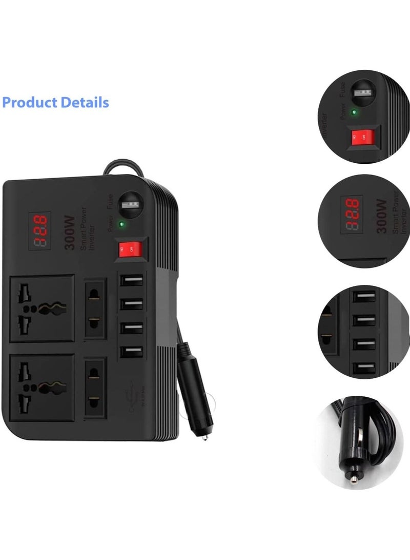 NEEHOON Car Power Inverter 300 W | LED Digital Screen | Multiple Power Supply Same Time | 12V to 220V - Image 2