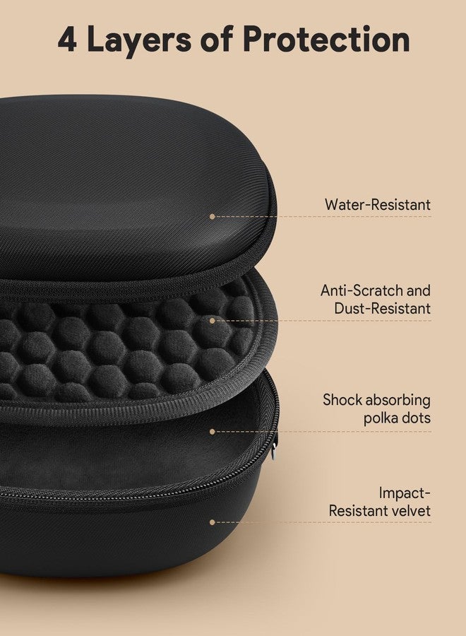 SQERO Case for Beats Studio Pro/Solo 4/Solo 3/Studio3 On-Ear Headphones, Portable Travel Hard Shell Storage Bag (Black) - Image 3