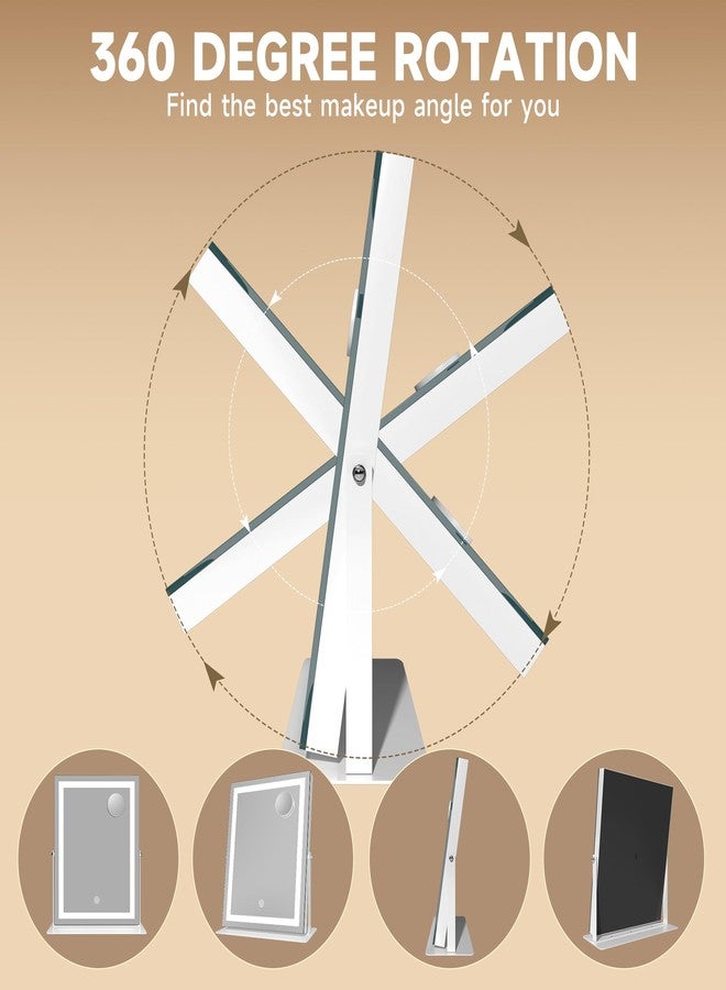 MINISO Vanity Mirror with Lights-10.6" x 13.8" LED Makeup Mirror, 3 Color Modes Touch Control and Brightness Adjustment Lighting Mirror, 10X Magnifying Glass, 360° Rotation - Image 4