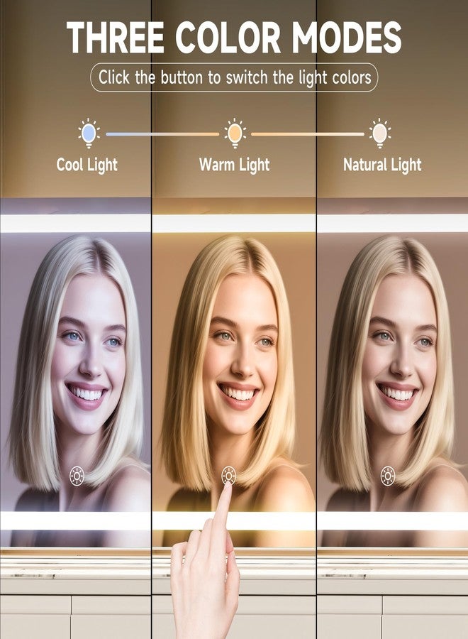 MINISO Vanity Mirror with Lights-10.6" x 13.8" LED Makeup Mirror, 3 Color Modes Touch Control and Brightness Adjustment Lighting Mirror, 10X Magnifying Glass, 360° Rotation - Image 2