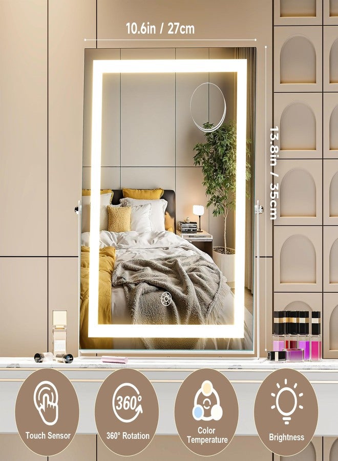 MINISO Vanity Mirror with Lights-10.6" x 13.8" LED Makeup Mirror, 3 Color Modes Touch Control and Brightness Adjustment Lighting Mirror, 10X Magnifying Glass, 360° Rotation - Image 5