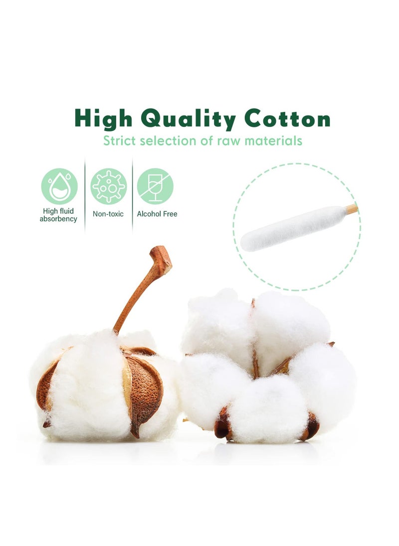 SYOSI - 300 Pieces Cotton Buds for Dogs and Cats Pet Cotton Ear Buds Swabs Cotton Dog Ear Cleaner Dog Ear Cleaning Solution Long Cotton Swab Dog Ear Drops with Wood Handle for Dog Ear Care - Image 1