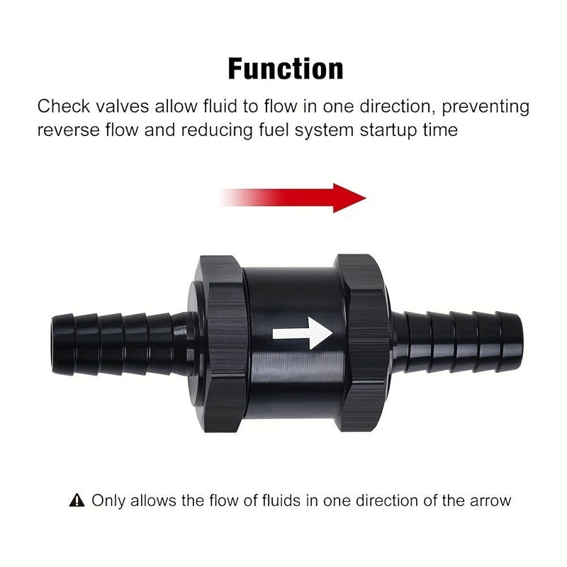 5/32 Inch Black One Way Fuel Check Valve Inline Non Return for Diesel and Gasoline - Image 4