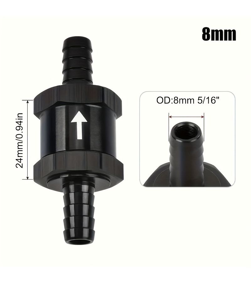 5/32 Inch Black One Way Fuel Check Valve Inline Non Return for Diesel and Gasoline - Image 2