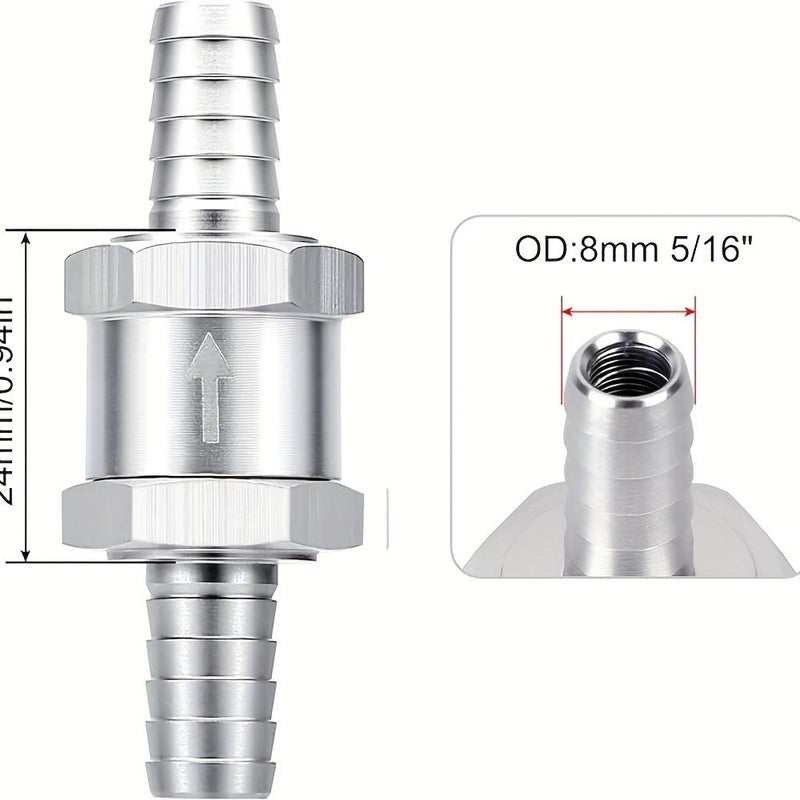 5/32 Inch Black One Way Fuel Check Valve Inline Non Return for Diesel and Gasoline - Image 3