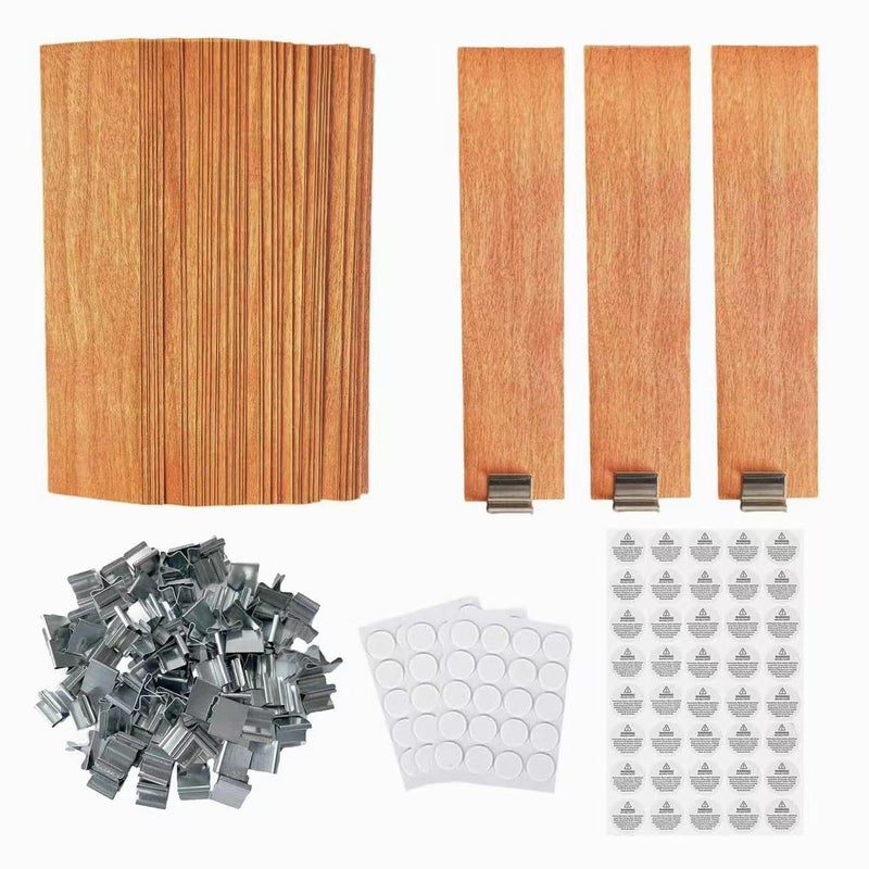 Extra Wide Wooden Wicks 3cm Wide Candle Wicks 51 X 12 Inch Natural Candle Wood Wicks with Stand Candle Cores for DIY Candle Making Craft50pcs Use Two Wicks
