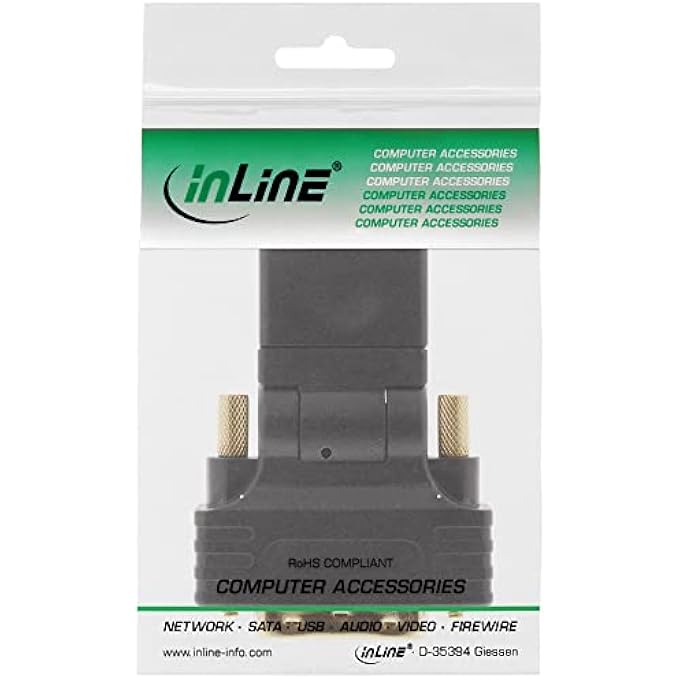 INLINE 17660 W HDMI FEMALE TO DVI MALE ADAPTER (GOLD-PLATED CONTACTS, FLEXIBLE ANGLE, 4K2K COMPATIBLE) - Image 3