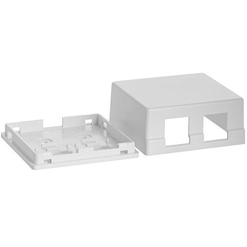 Cmple - 2 Port Keystone Jack Surface Mount Box, Dual Port Surface Mount Box for Network, RJ45 Dual Hole Keystone Jac - Image 3